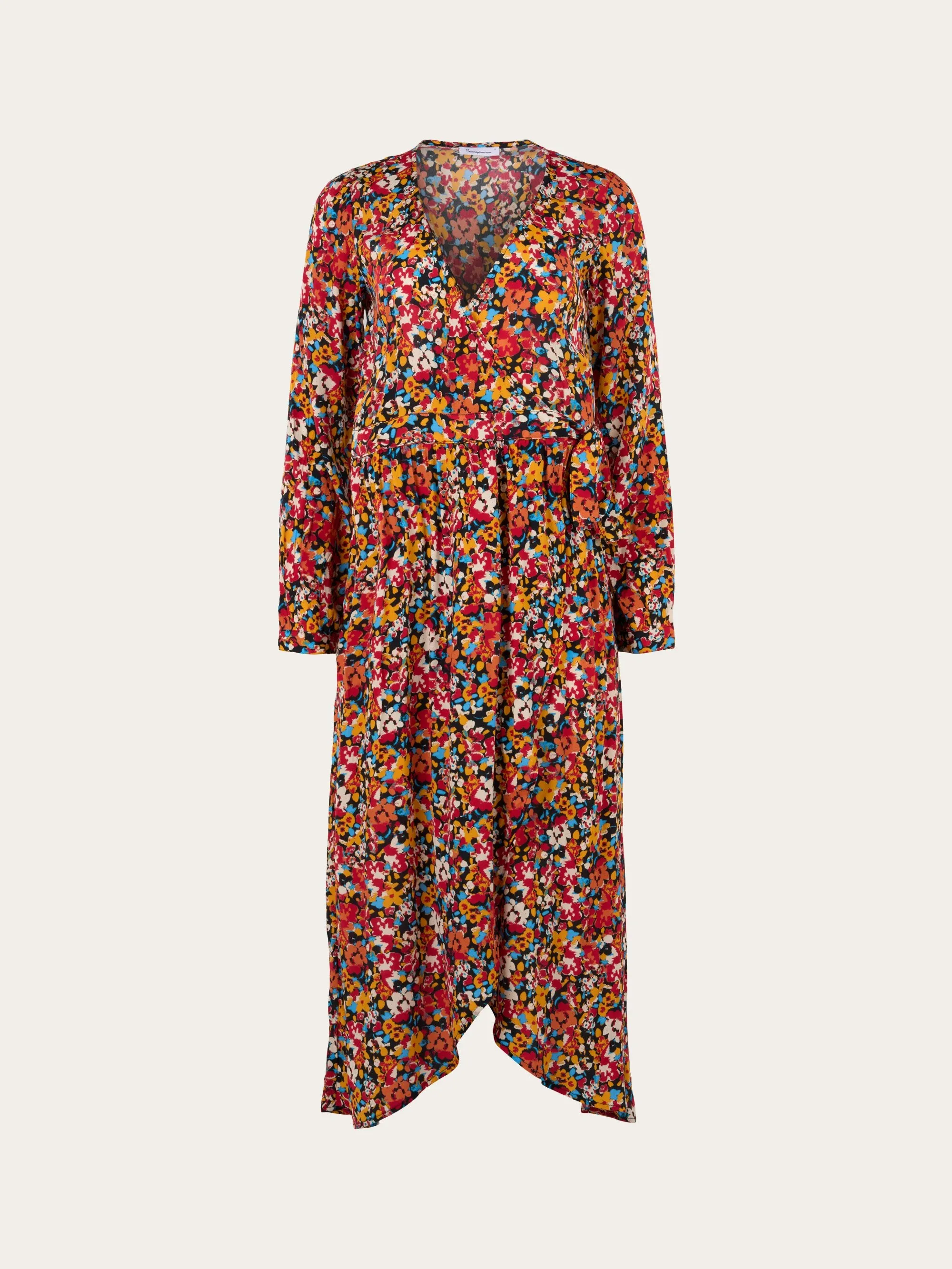 Colorful Lenzing™ EcoVero™ flower print wrap dress - Item Colour