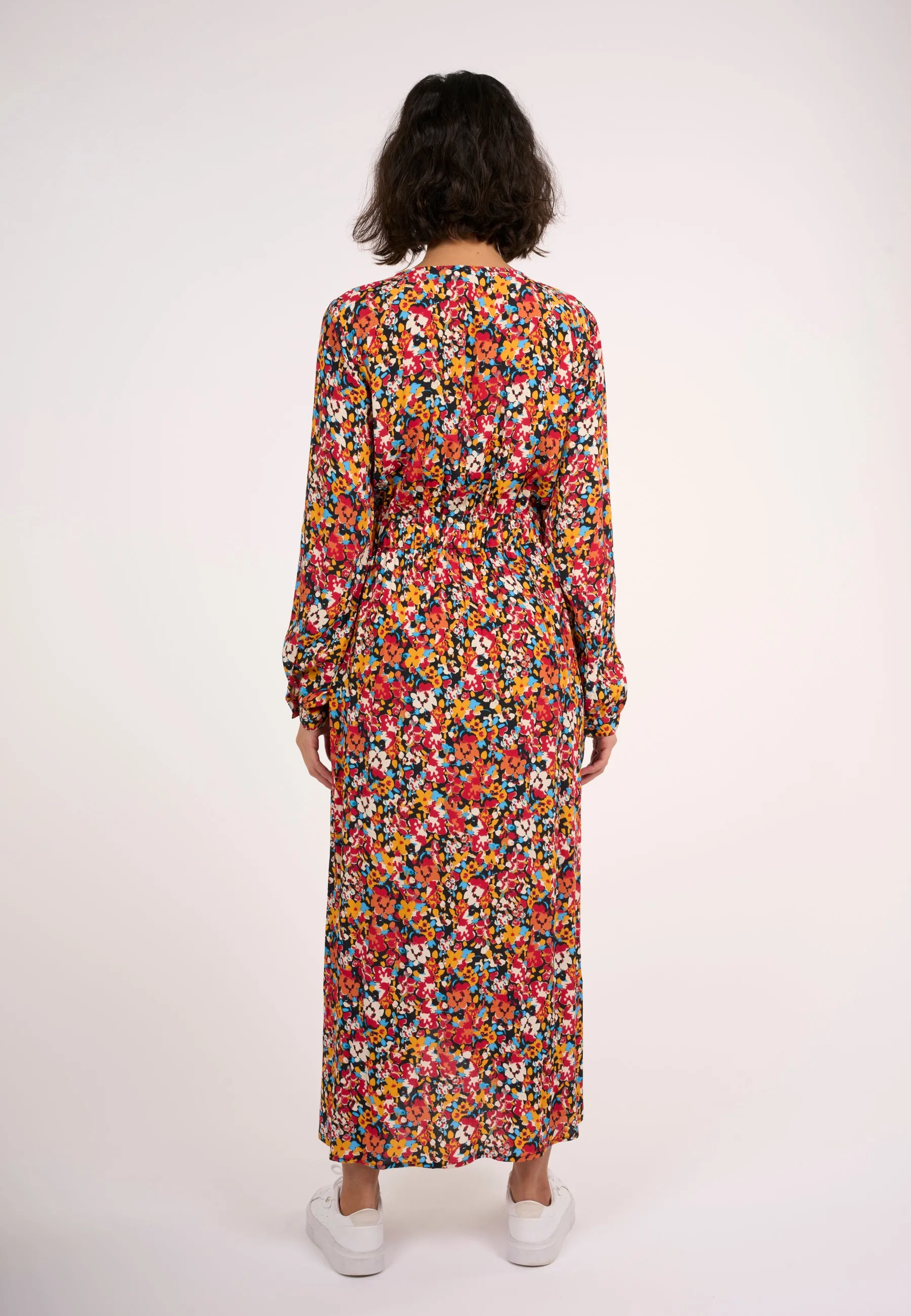 Colorful Lenzing™ EcoVero™ flower print wrap dress - Item Colour