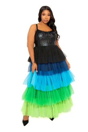 Colorful Tiered Tulle Dress