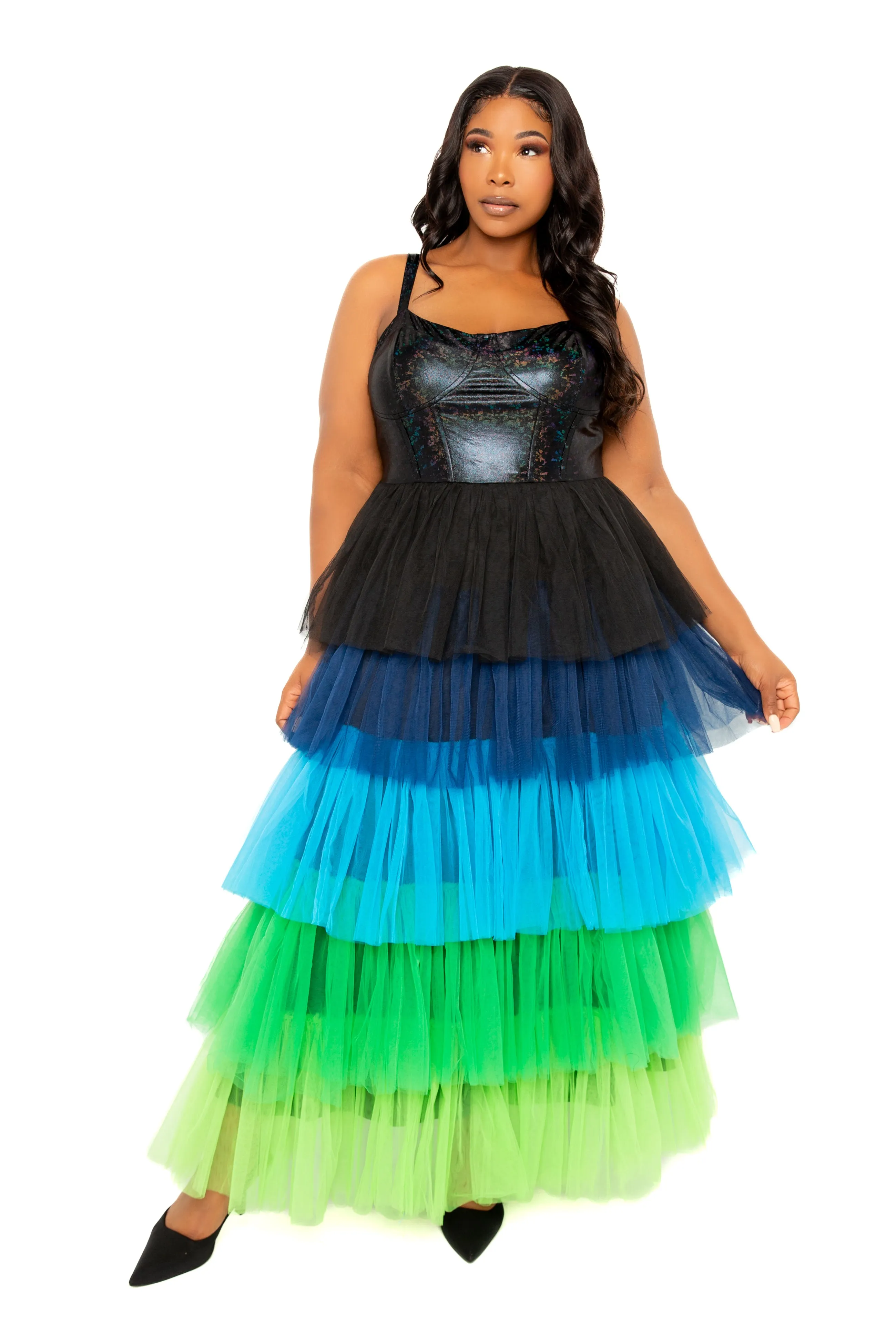 Colorful Tiered Tulle Dress