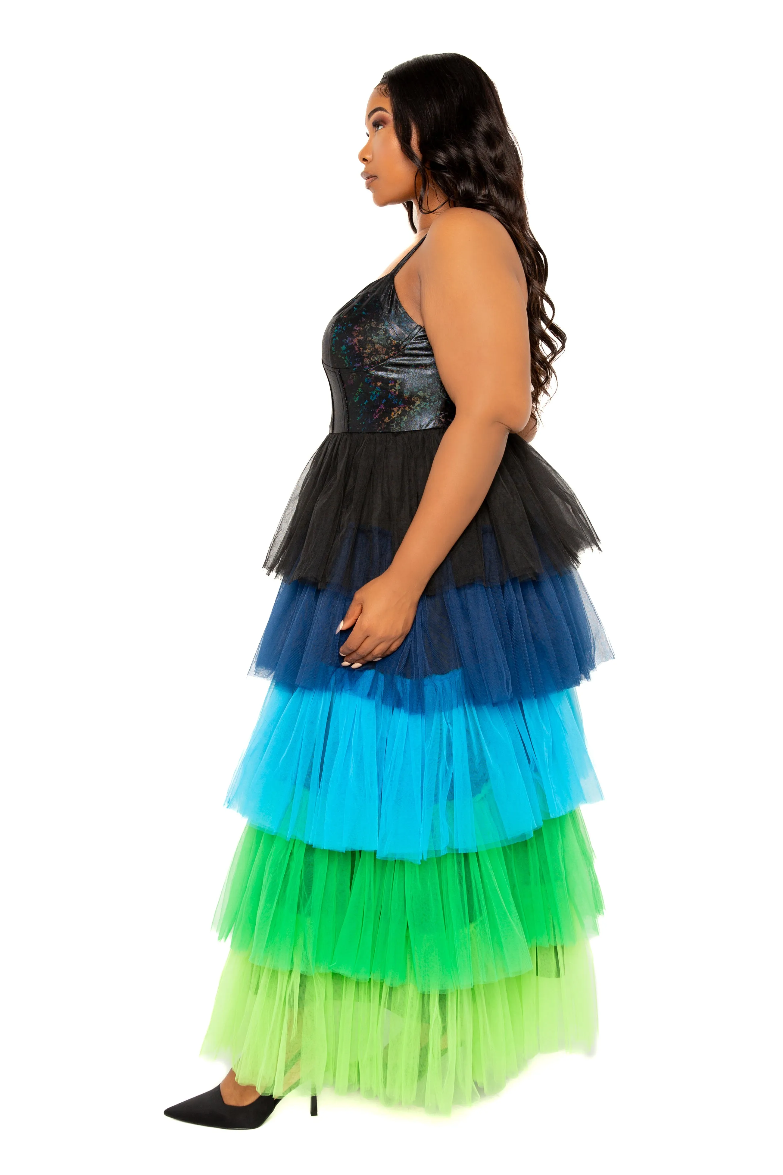 Colorful Tiered Tulle Dress