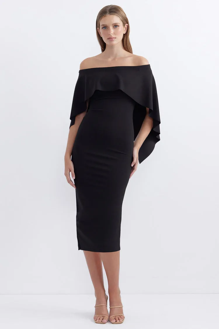 Composure Long Midi Dress in Black