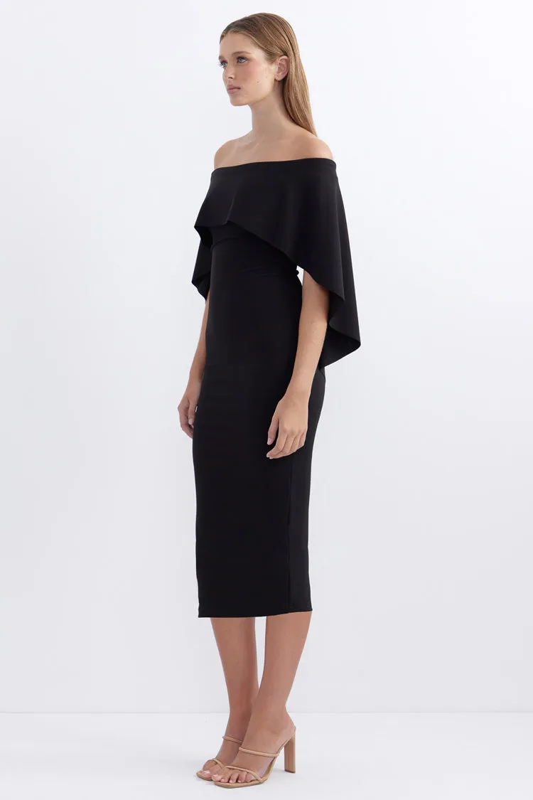 Composure Long Midi Dress in Black