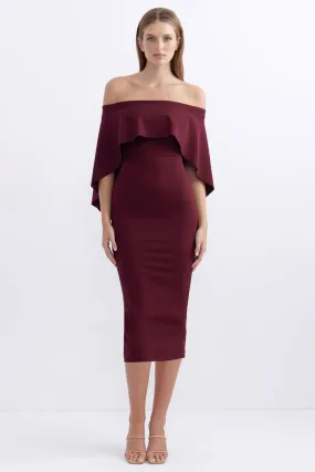 Composure Long Midi Dress in Wine