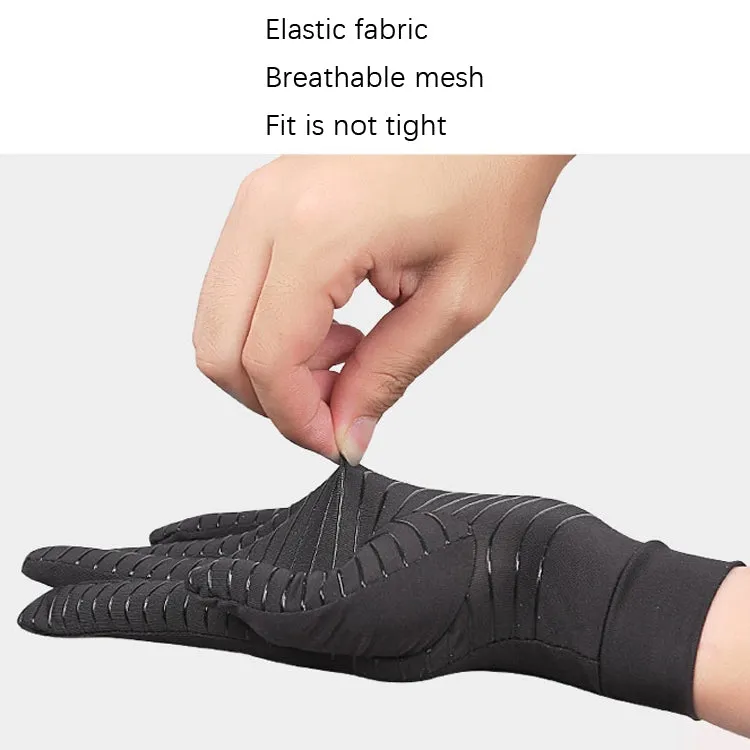 Copper Fiber Pressure Sports Fitness Anti-Slip Gloves, Size: M