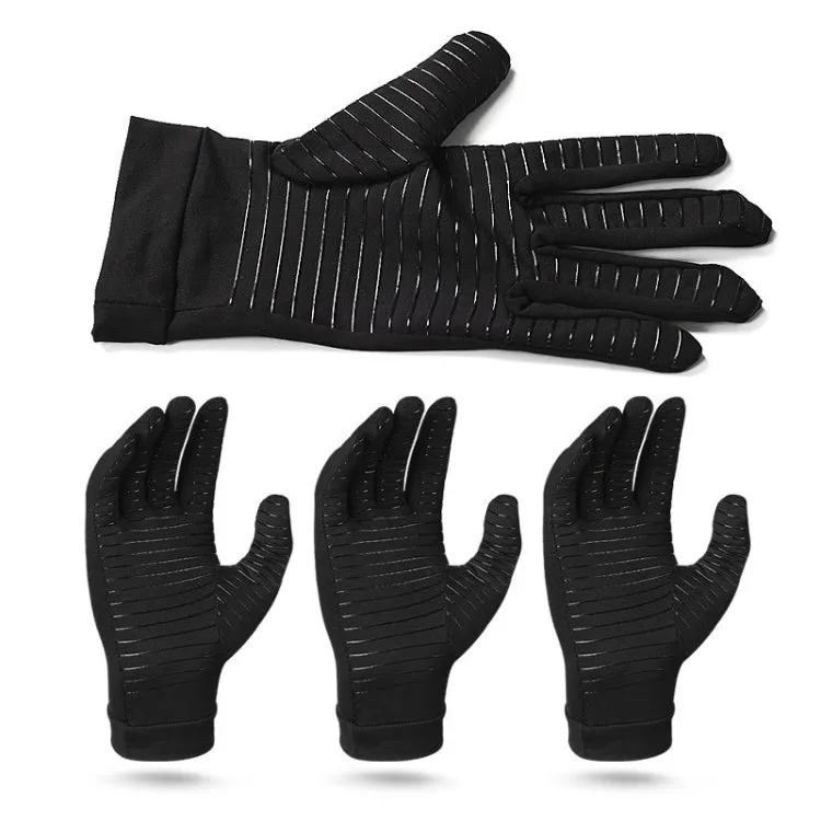 Copper Fiber Pressure Sports Fitness Anti-Slip Gloves, Size: M