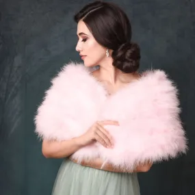 Cressida Marabou Feather Shrug - Candy Floss Pink