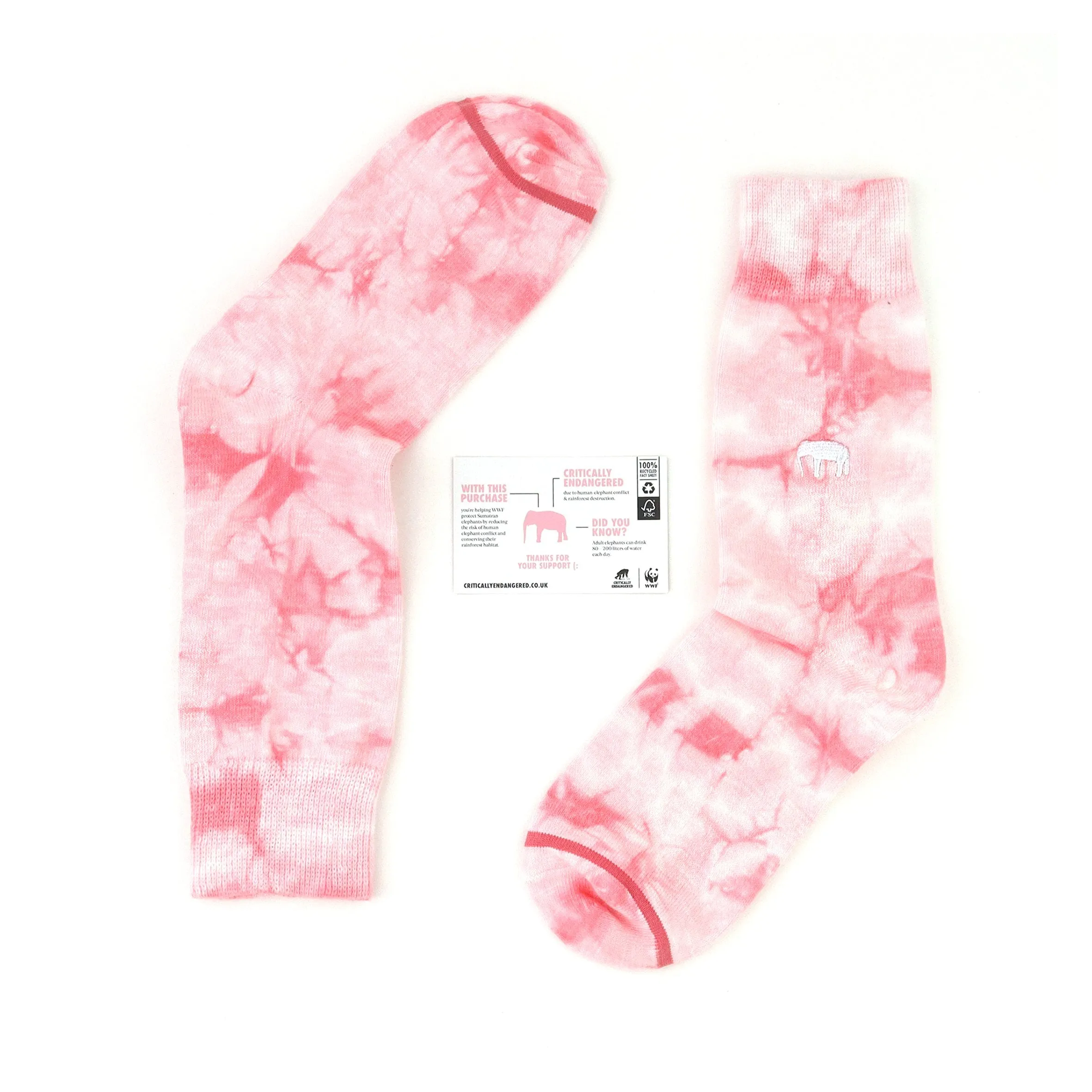 Critically Endangered Tie Dye Adult Socks - Elephant