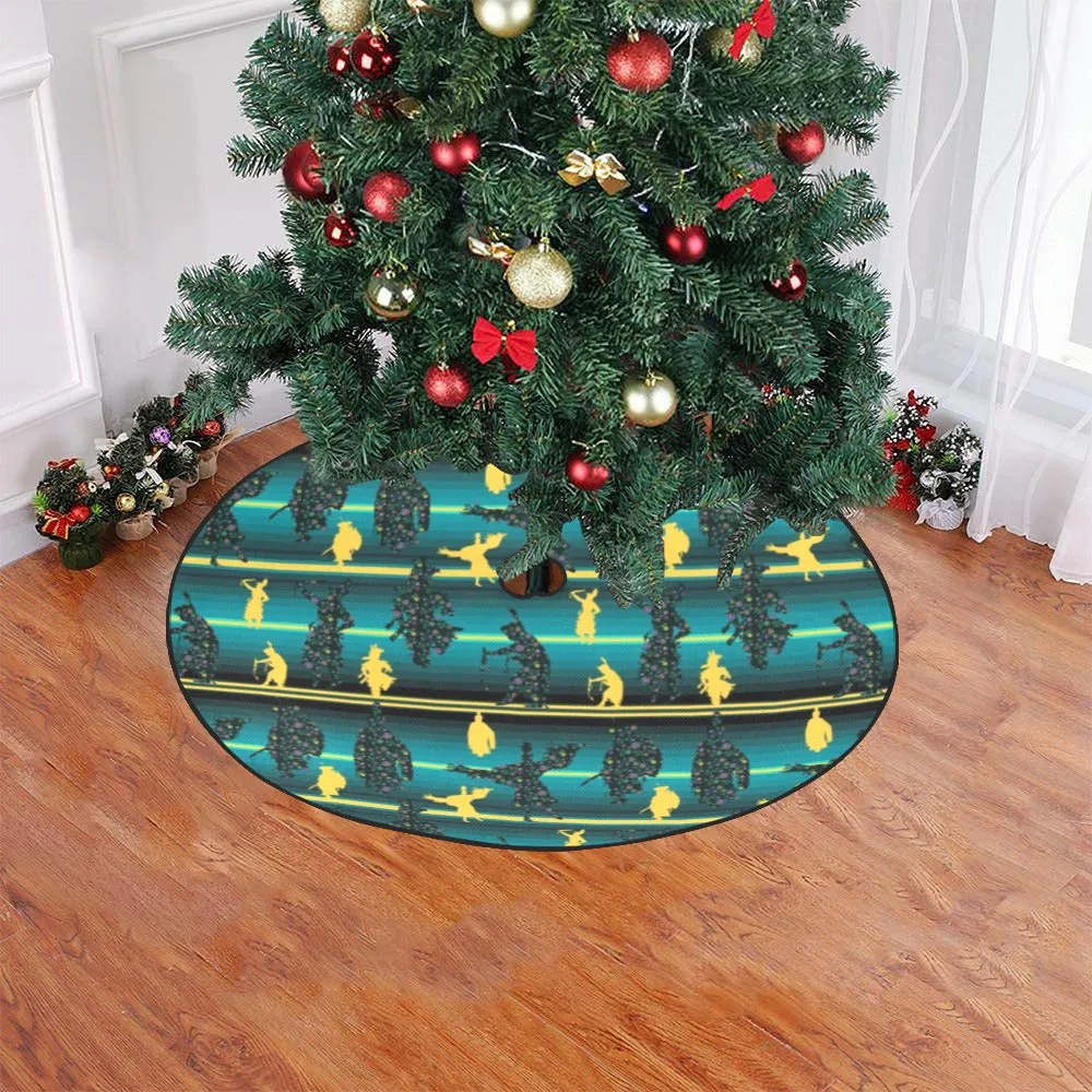 Dancers Inspire Green Christmas Tree Skirt 47" x 47"