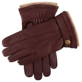 DENTS Gloucester Cashmere-Lined Deerskin Leather Gloves with Cashmere Cuffs - Mens - Bark