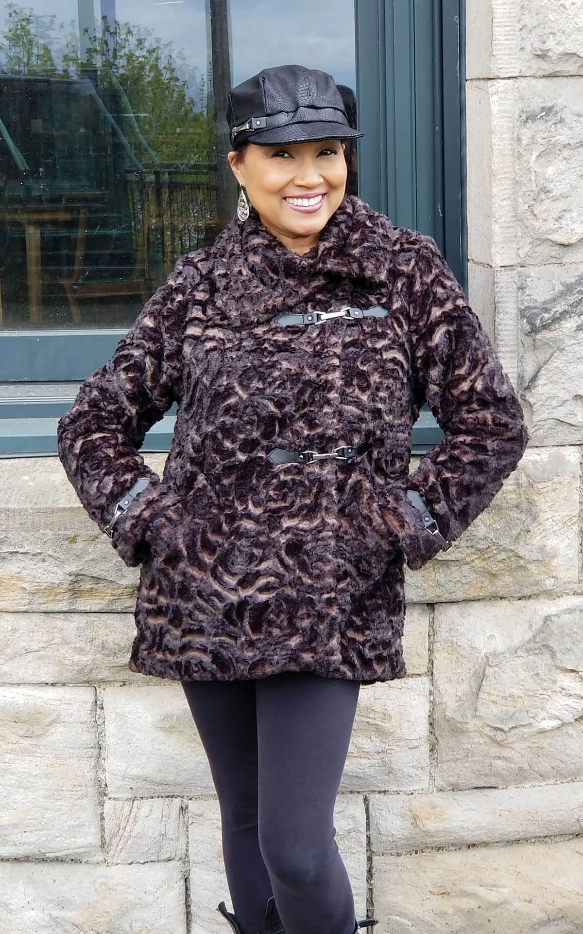 Dietrich Coat - Luxury Faux Fur in Glacier Bay (One Small / One Large Left!)