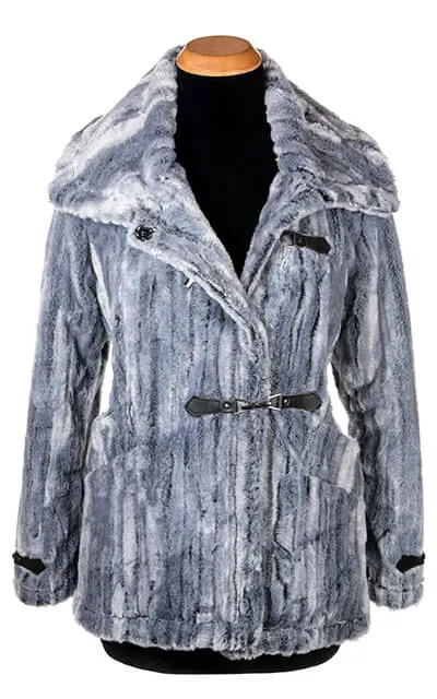 Dietrich Coat - Luxury Faux Fur in Glacier Bay (One Small / One Large Left!)