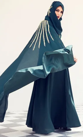 Dramatic Lavish Embroiderd Abaya  - Final Sale