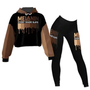 Every Shade Slays Melanin Cropped Hoodie and Leggings Set