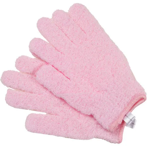 EXFOLIATING BATH GLOVES: PINK