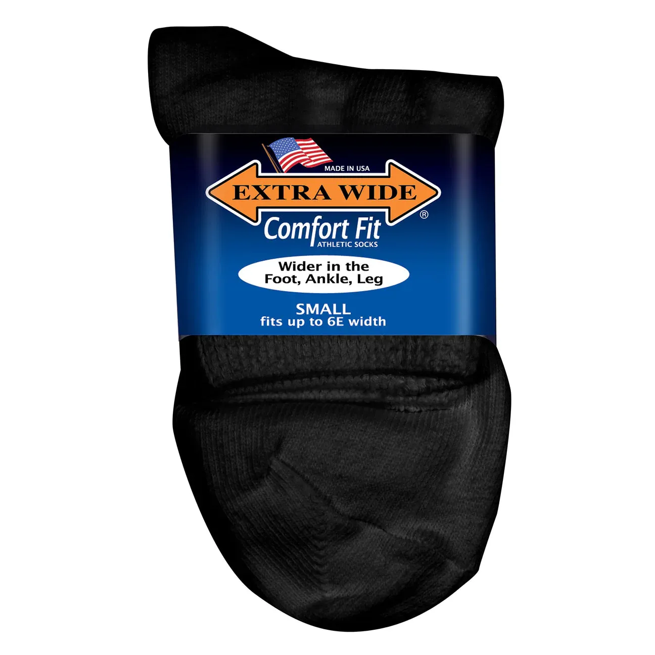 Extra Wide Comfort Fit Athletic Cotton Quarter Socks