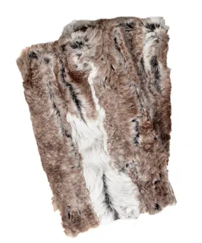 Fingerless / Texting Gloves, Reversible - Luxury Faux Fur in Birch