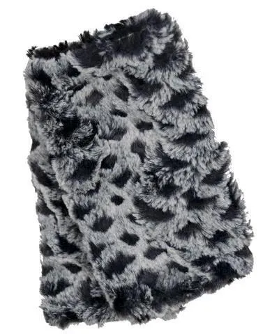 Fingerless / Texting Gloves, Reversible - Luxury Faux Fur in Snow Owl - One Left!