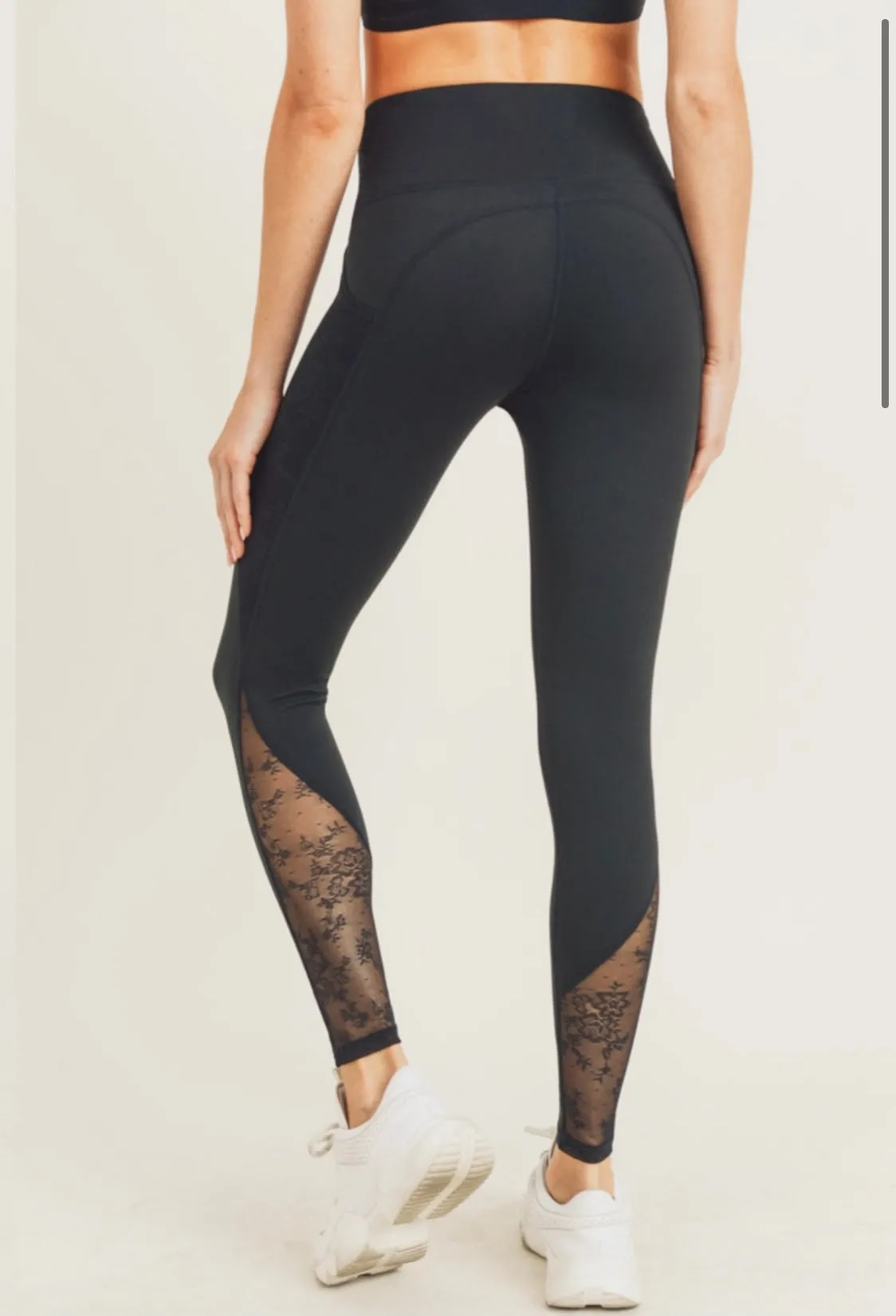 Floral Lace accent leggings