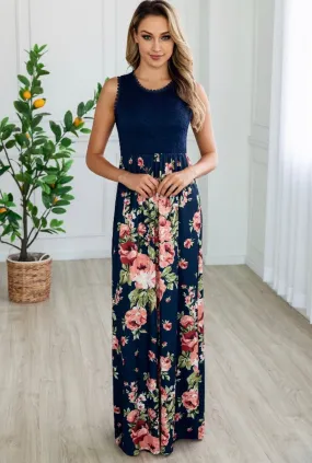 Floral Printed Lace Party Dress