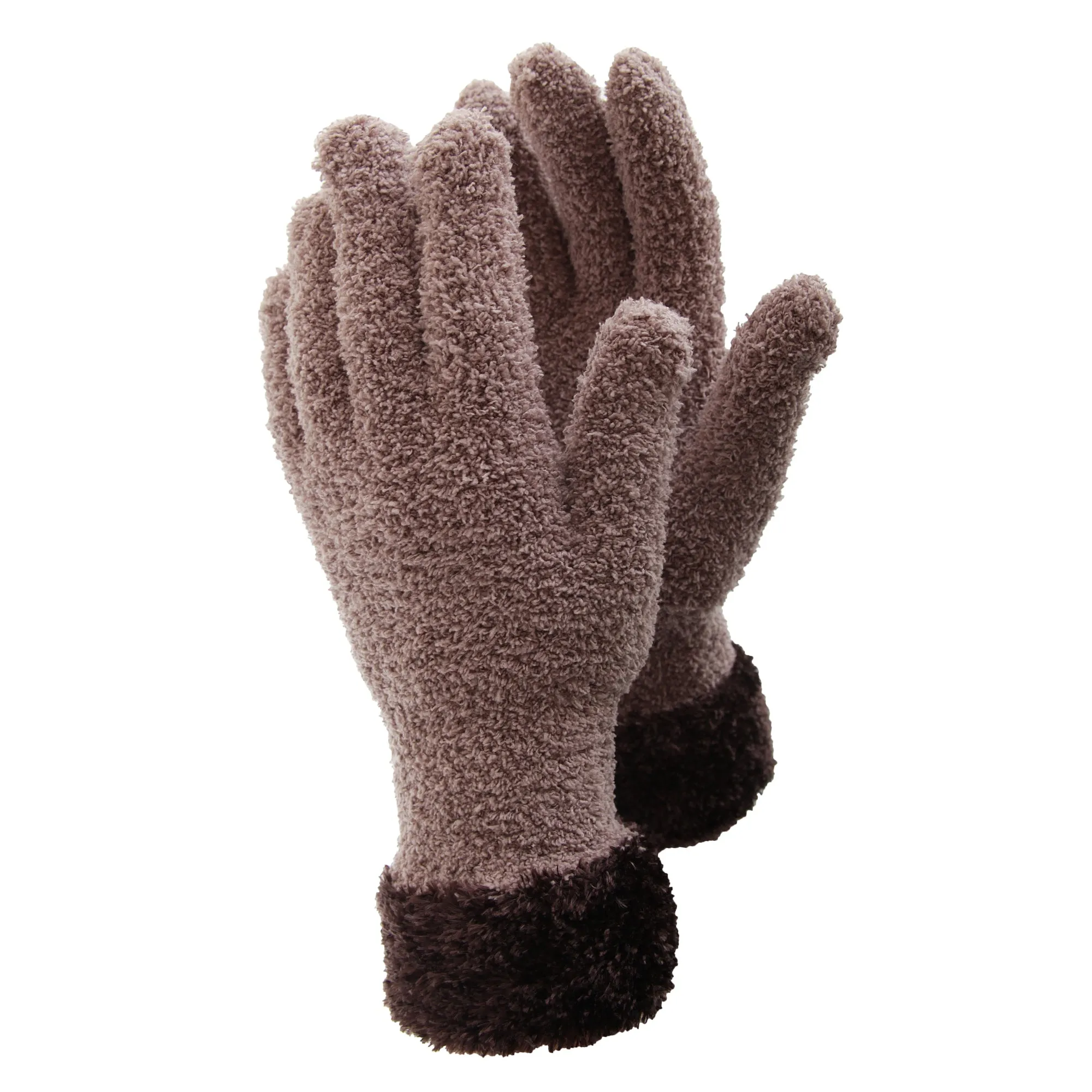 FLOSO Ladies/Womens Fluffy Extra Soft Winter Gloves With Patterned Cuff