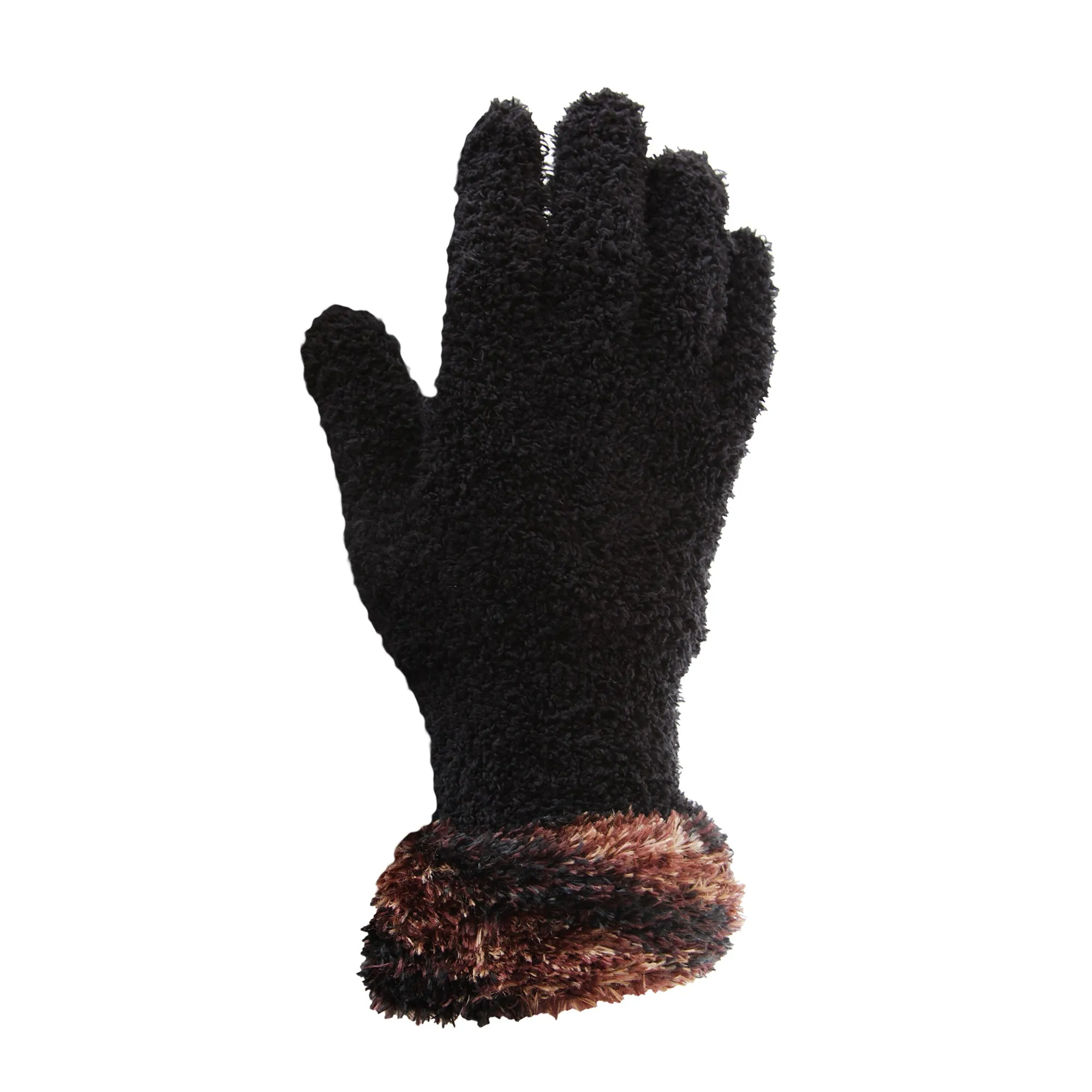 FLOSO Ladies/Womens Fluffy Extra Soft Winter Gloves With Patterned Cuff