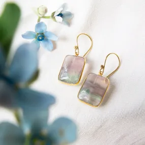 Fluorite Rectangle Earrings