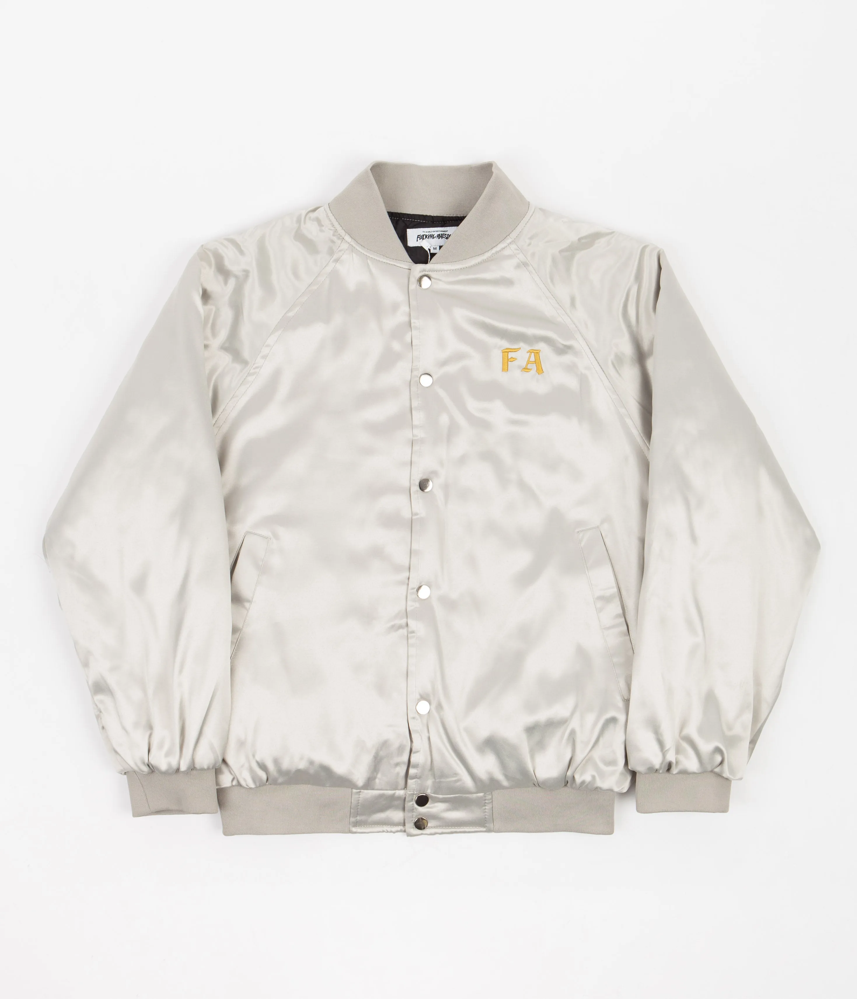 Fucking Awesome Angel Burn Baseball Jacket - Silver