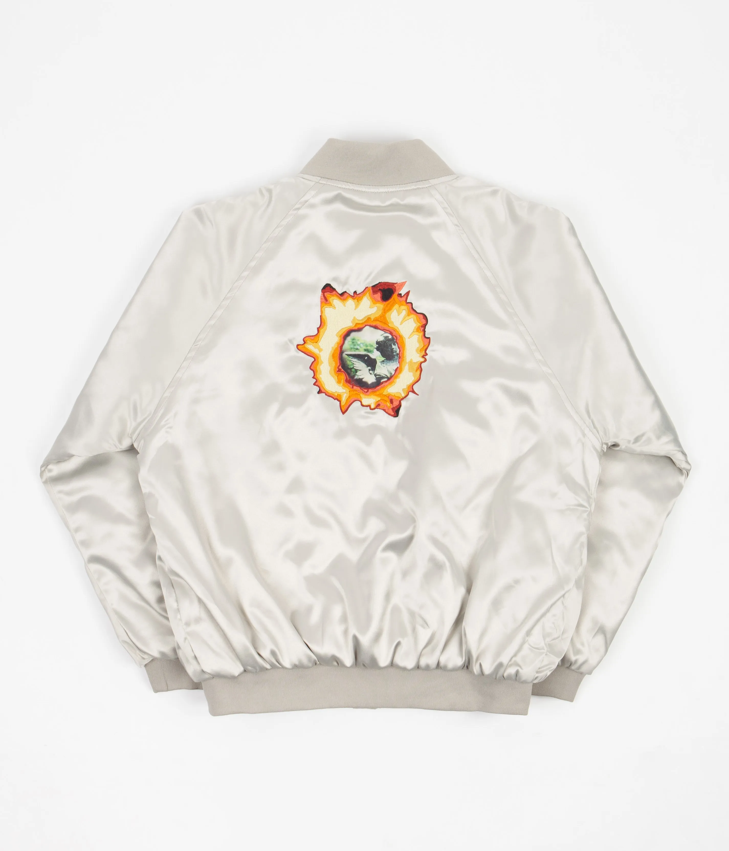 Fucking Awesome Angel Burn Baseball Jacket - Silver