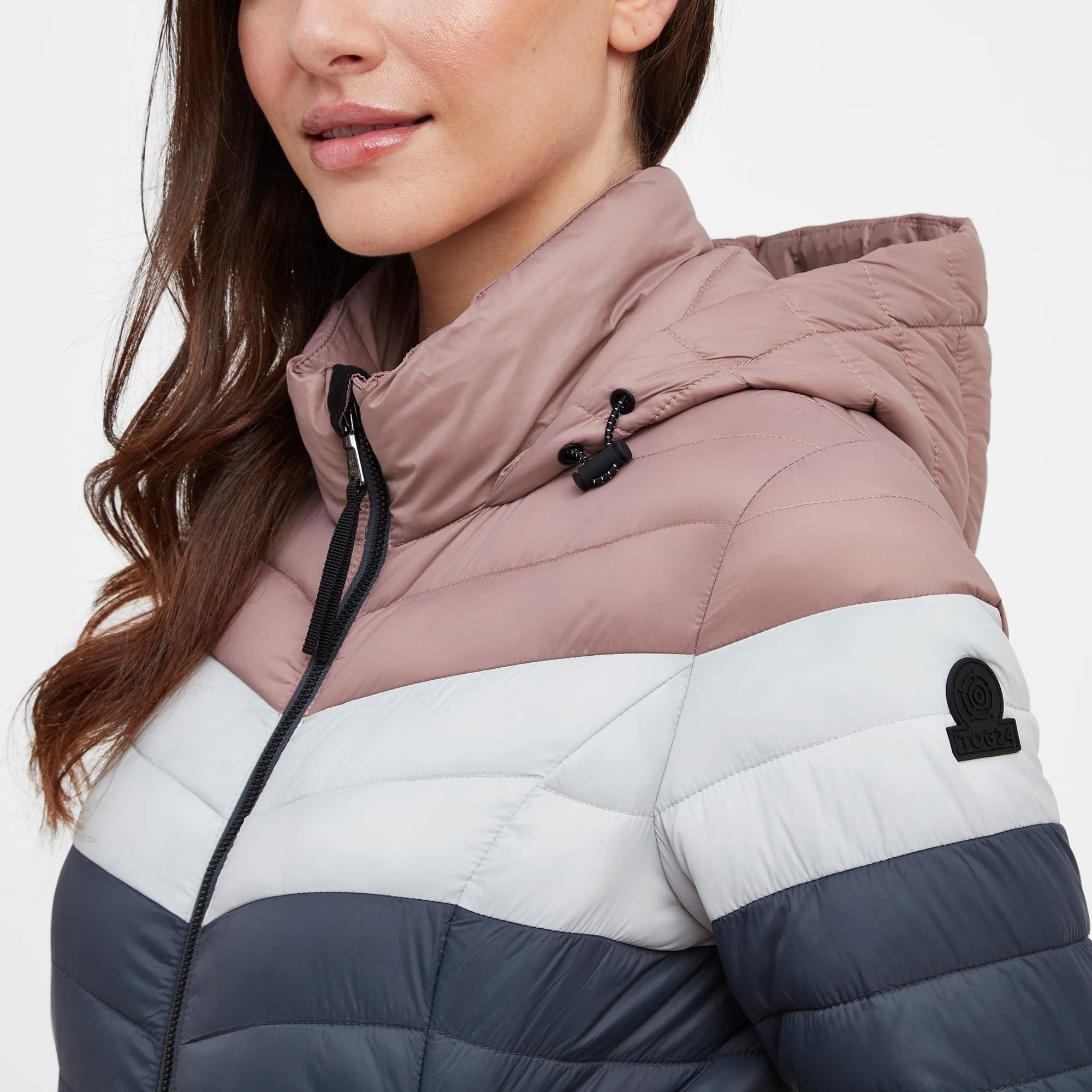 Garriston Womens Lightweight Padded Jacket - Washed Blue/Pink