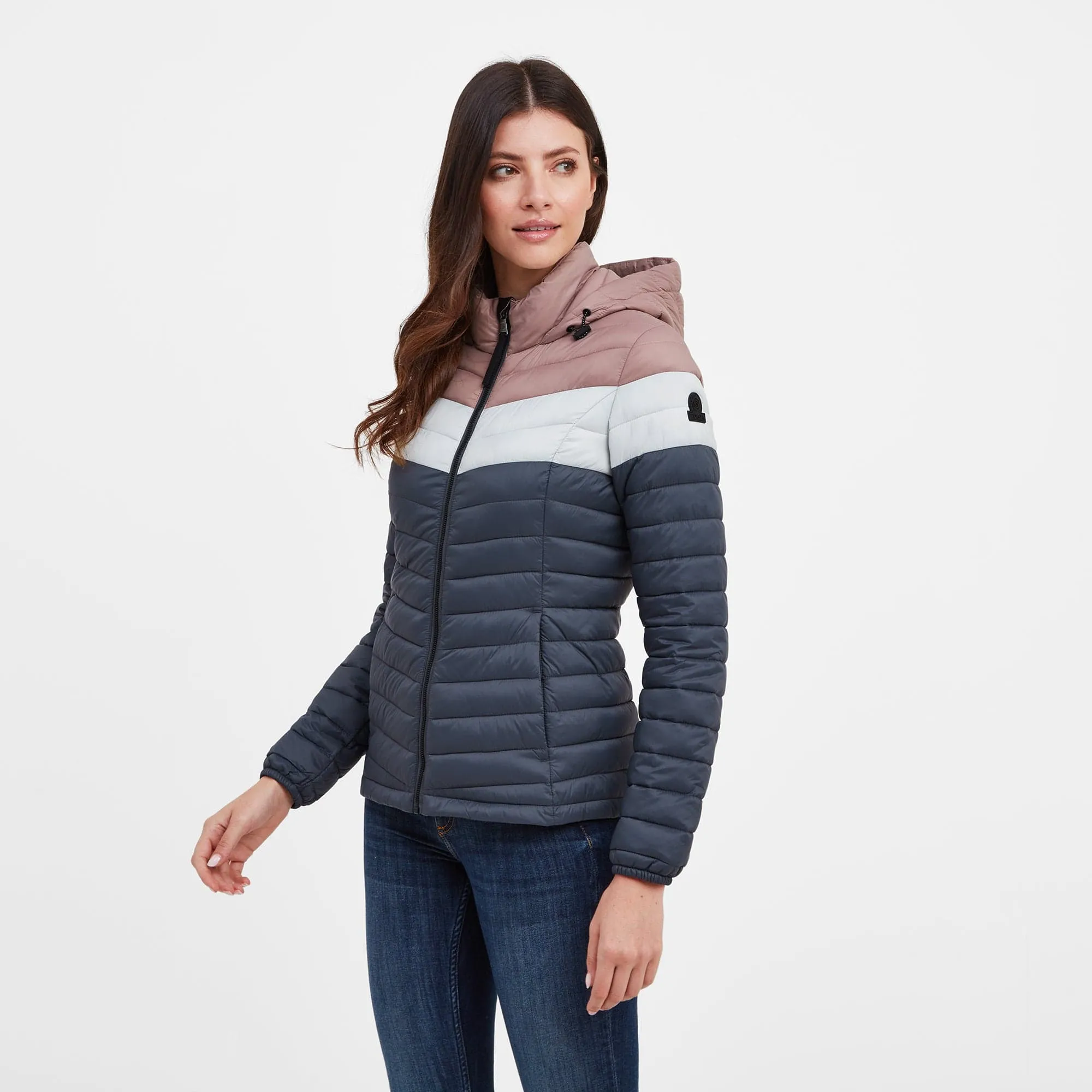 Garriston Womens Lightweight Padded Jacket - Washed Blue/Pink