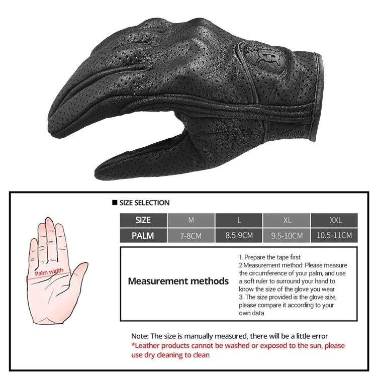 GHOST RACING GR-ST06 Breathable Touch Screen Motorcycle Riding Leather Gloves Anti-Fall Locomotive Gloves, Size: XXL(Black)