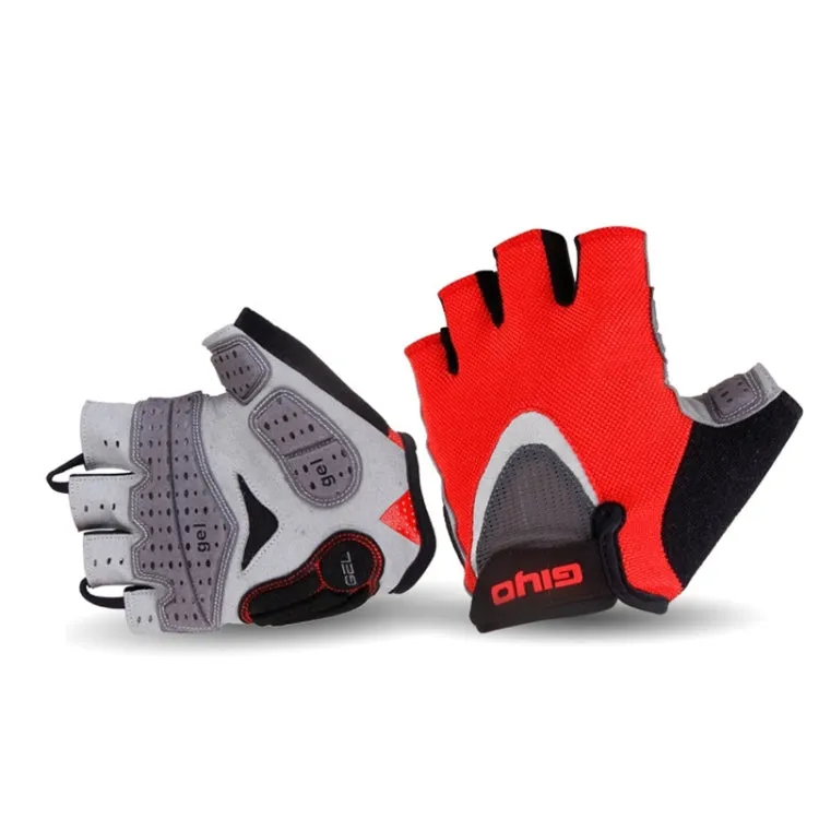 GIYO S-01 GEL Shockproof Cycling Half Finger Gloves Anti-slip Bicycle Gloves, Size: S(Red)