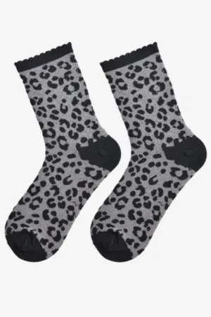 Glitter Leopard Socks