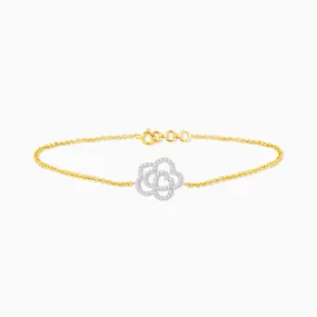 Gold Plumeria Diamond Bracelet