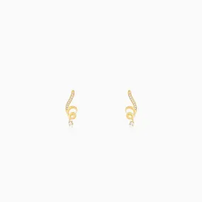 Golden Celestial Whirl Earrings