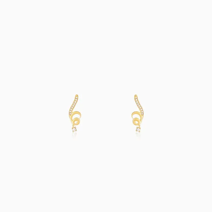 Golden Celestial Whirl Earrings