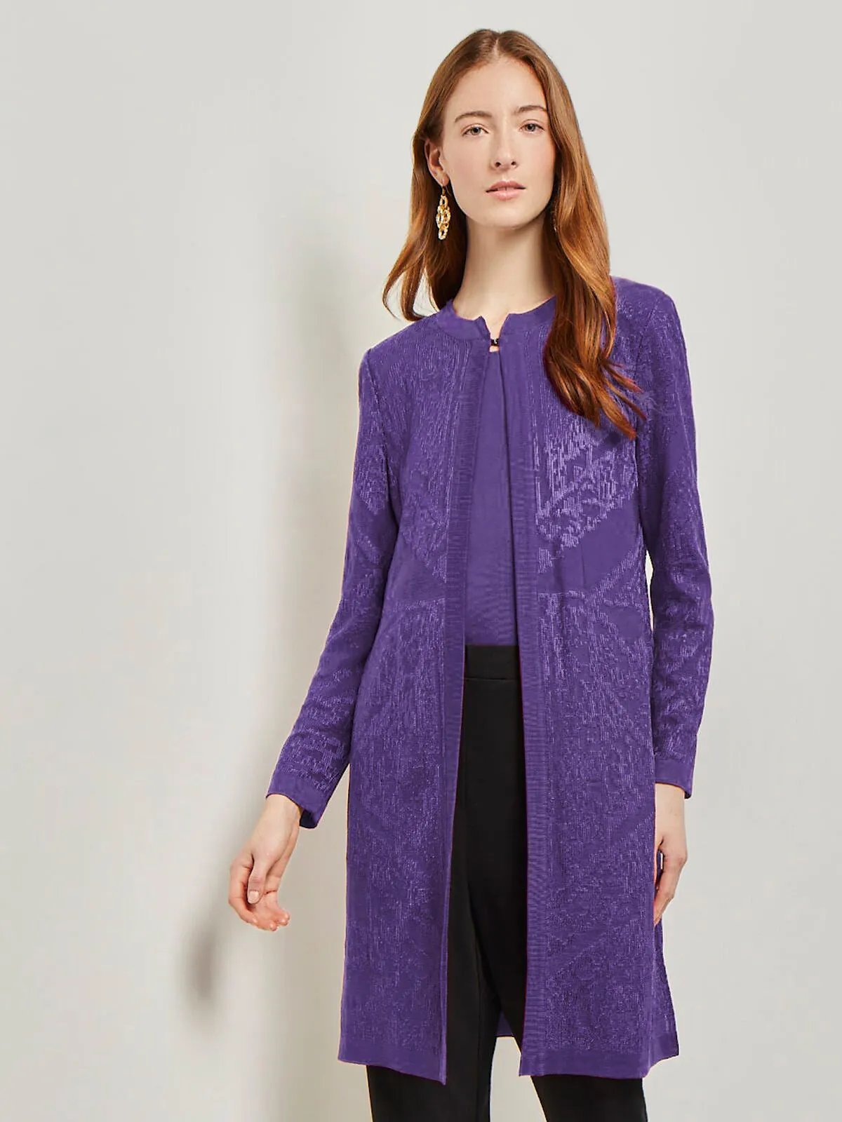 Heritage Fit Jewel Neck Jacquard Knit Jacket