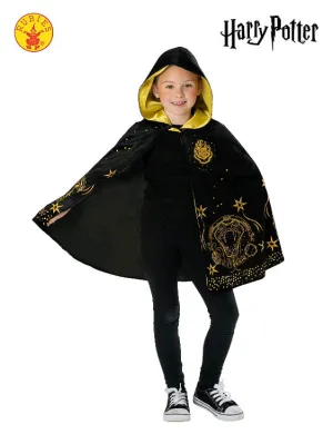 HOGWARTS BLACK & GOLD HOODED ROBE, CHILD