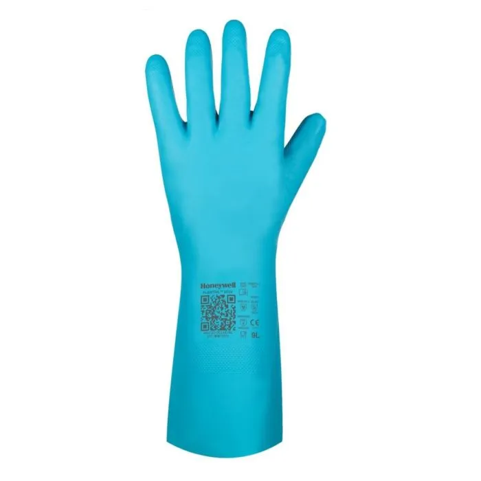 Honeywell Flextril 211 33-3150E/8M Microfoam Nitrile Cut Resistant Chemical Gloves, Angel Blue, Size 8 - Medium, Pack of 12