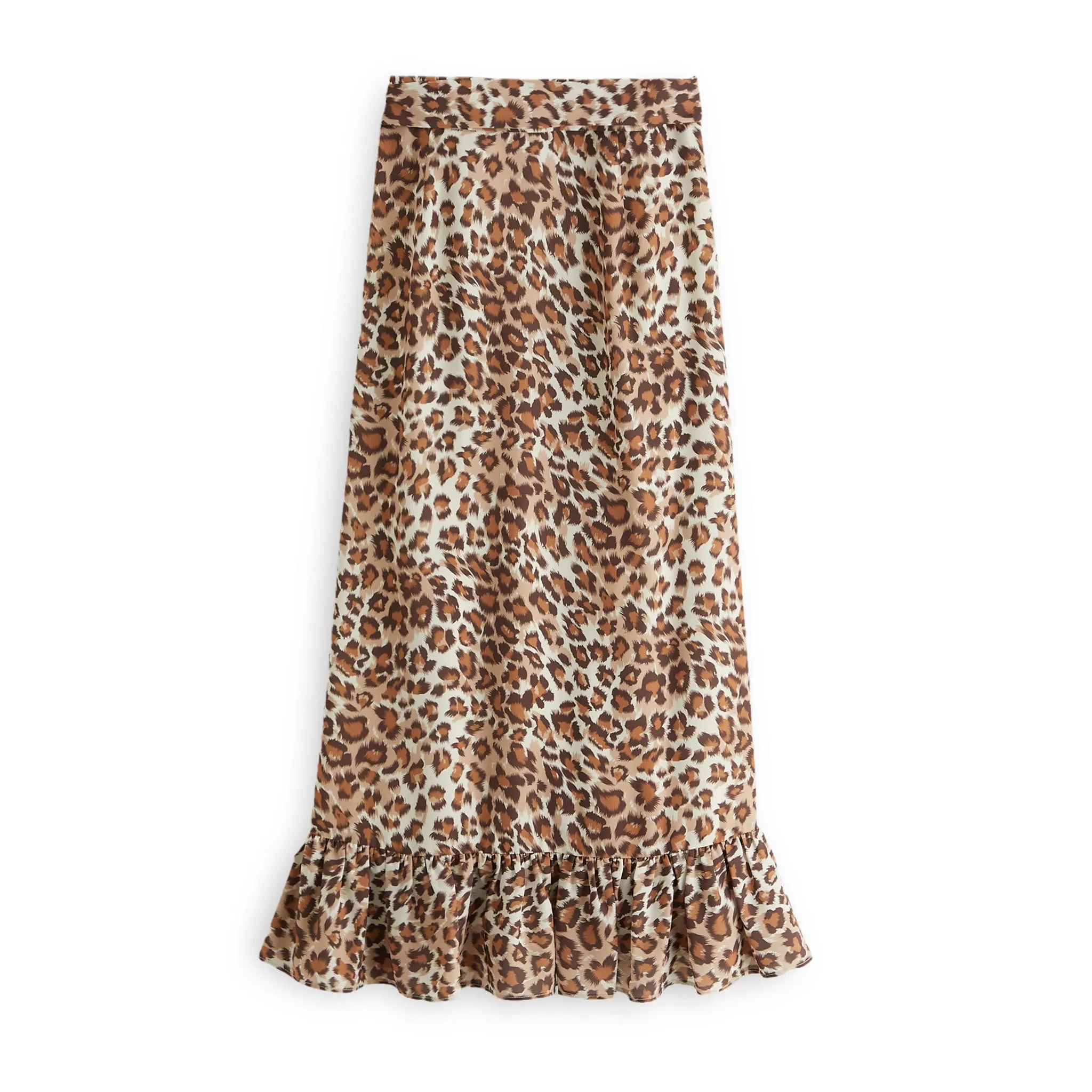 J. Peterman Women's Wrap Maxi High-Low Skirt in Leopard Print