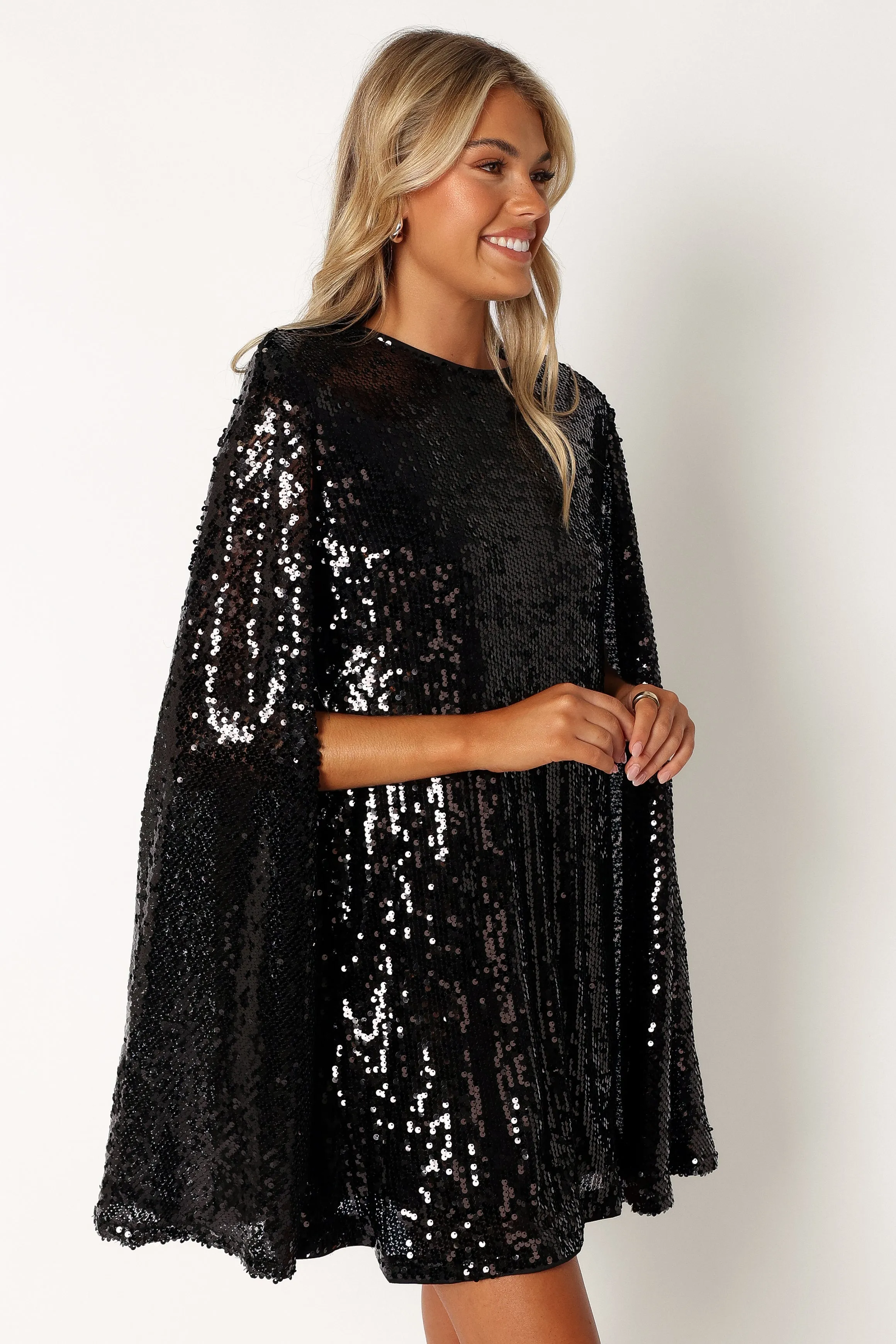 Jemima Mini Dress - Black Sequin