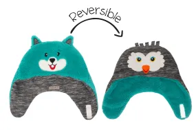 Kids & Baby Reversible Sherpa Hat - Squirrel & Snowy Owl