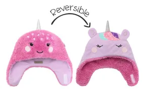 Kids & Baby Reversible Sherpa Hat - Unicorn & Narwhal