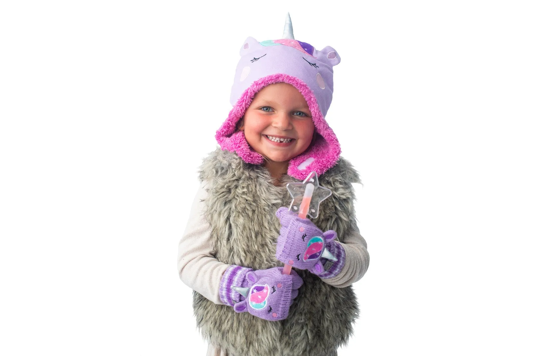 Kids & Baby Reversible Sherpa Hat - Unicorn & Narwhal