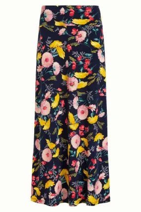 King Louie Border Maxi Skirt Rosabelle Blue