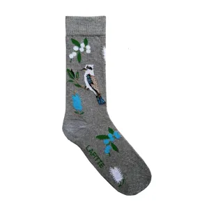 Kookaburra Crew Socks in Grey - Aussie Made