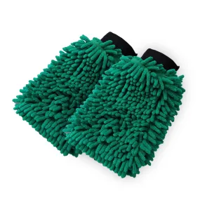 Kuber Industries Chenille Dry Mitt Gloves|Multi-Purpose Gloves for Kitchen, Home & Laptop Cleaning|Lint & Scratch Free|Super Absorbent|Extra Large But Light Weight |FH8058|Dark Green