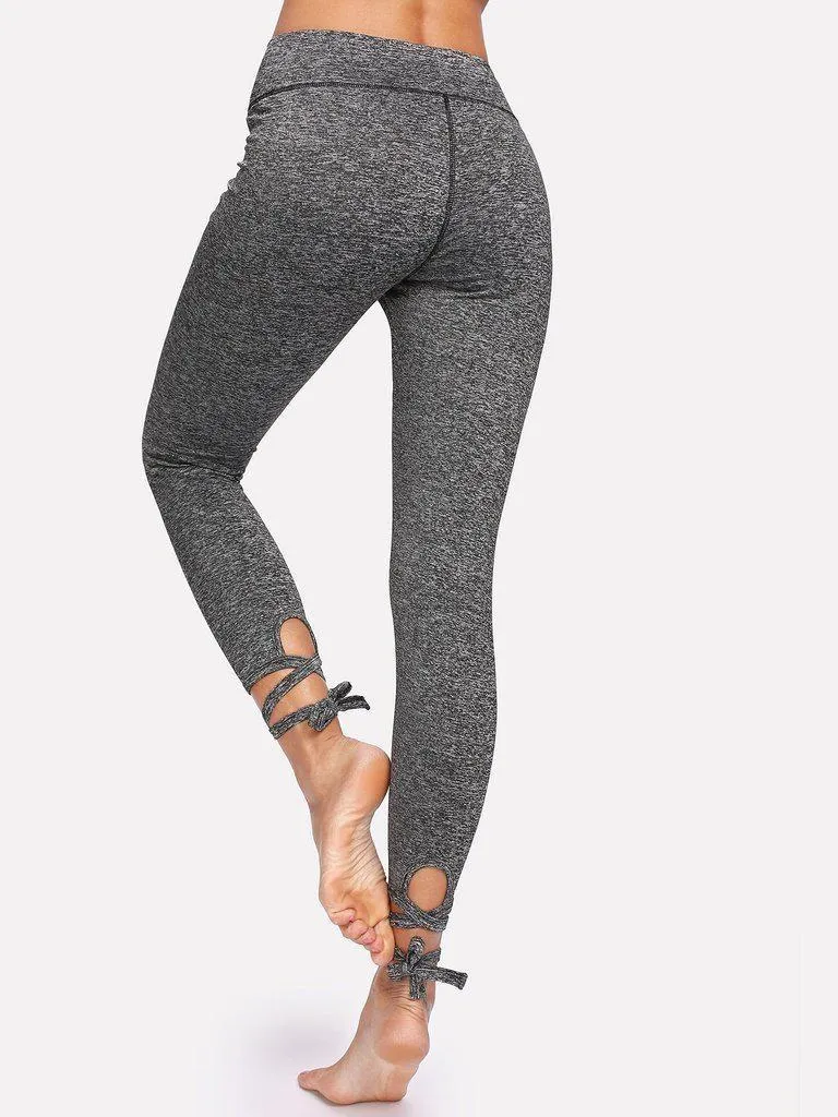 Lace Up Hem Leggings