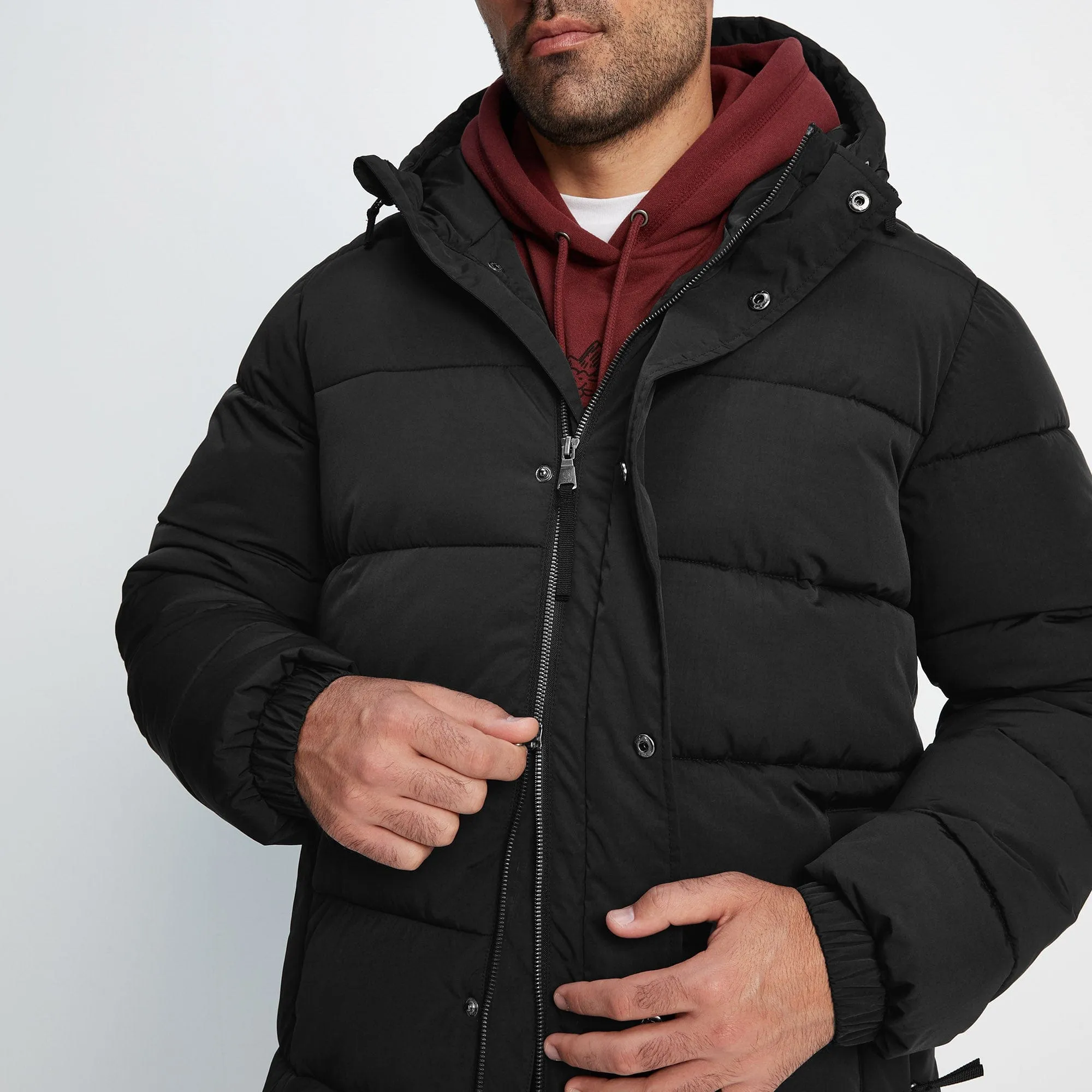 Langrick Mens Long Padded Jacket - Black